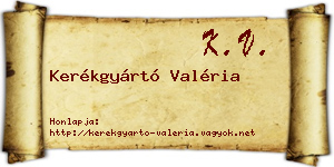 Kerékgyártó Valéria névjegykártya